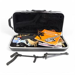 Elkhart series 2 Alto Saxophone- fully ribbed lacquered body and keywork, with mouthpiece, reeds and strap in a velvet lined hard case. 