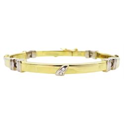 14ct yellow and white gold cubic zirconia bracelet, stamped 585