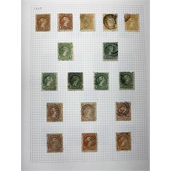 Canada Queen Victoria and later stamps, including 1852-57 six pence, ten pence etc, duplicates throughout showing variation, various King Edward VII issues, stamps on covers, Queen Elizabeth II unused blocks etc, housed in an album