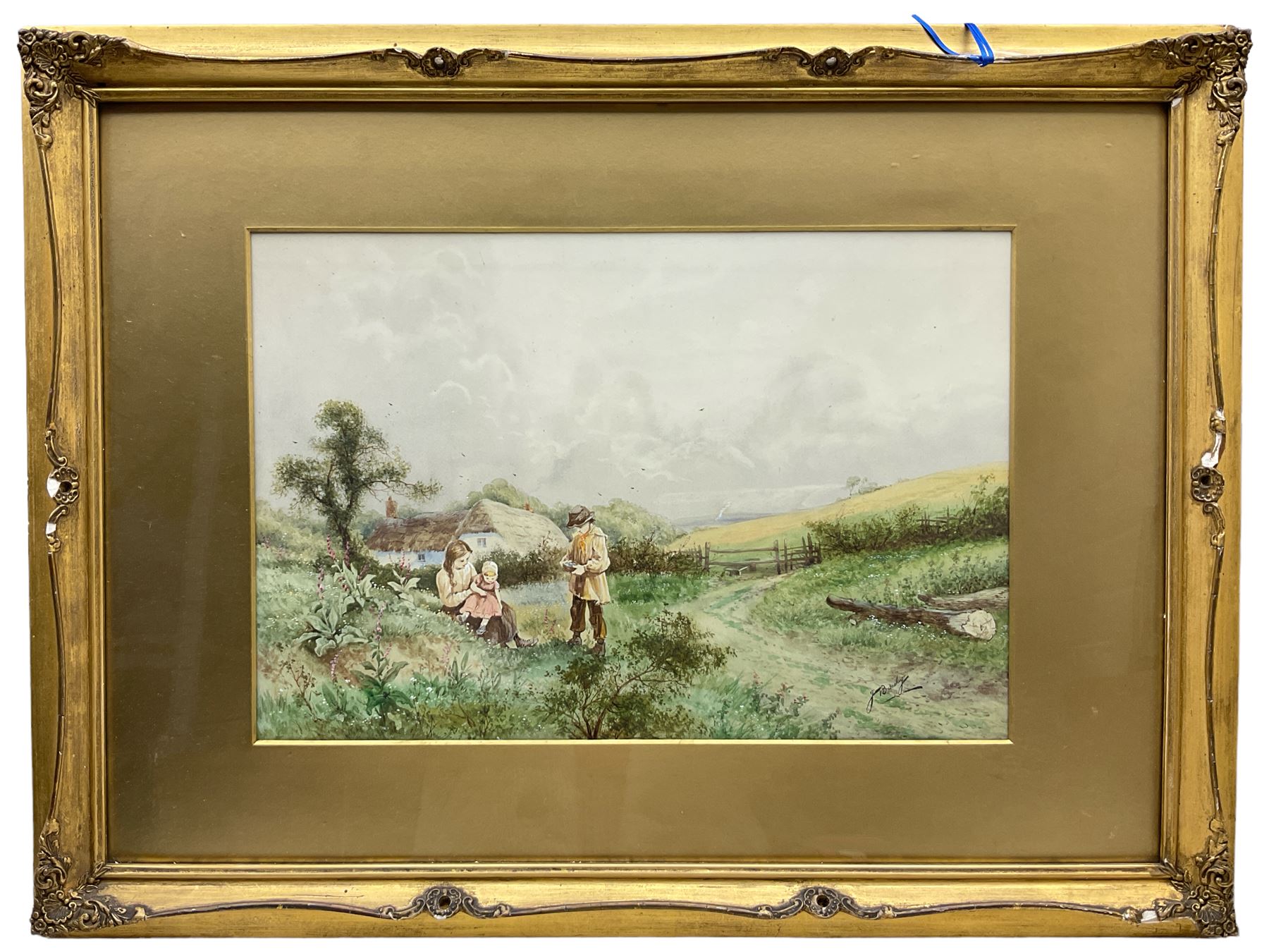 Horace Hammond (AKA James Barclay) (British 1842-1926): Figures on Country Lane, watercolour signed 30cm x 46cm