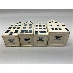 Seven KLM Miniatures, each blue Delft house form miniature produced exclusively for KLM Airlines by Bols Amsterdam 1575 comprising 30, 72, 85, 1, 3, 80 and 29