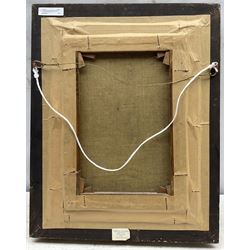 William Edward Webb (British 1862-1903): Fishing Boats in Whitby Harbour's Dock End, oil on canvas signed 34cm x 24cm