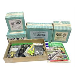 Quantity of loose unused 'N' gauge track; H. & M. Powermaster Variable Transformer Unit, Model R.C.1 Rectifier Controller, Selector Switch Unit and Meter Unit; all boxed; and small quantity of booklets