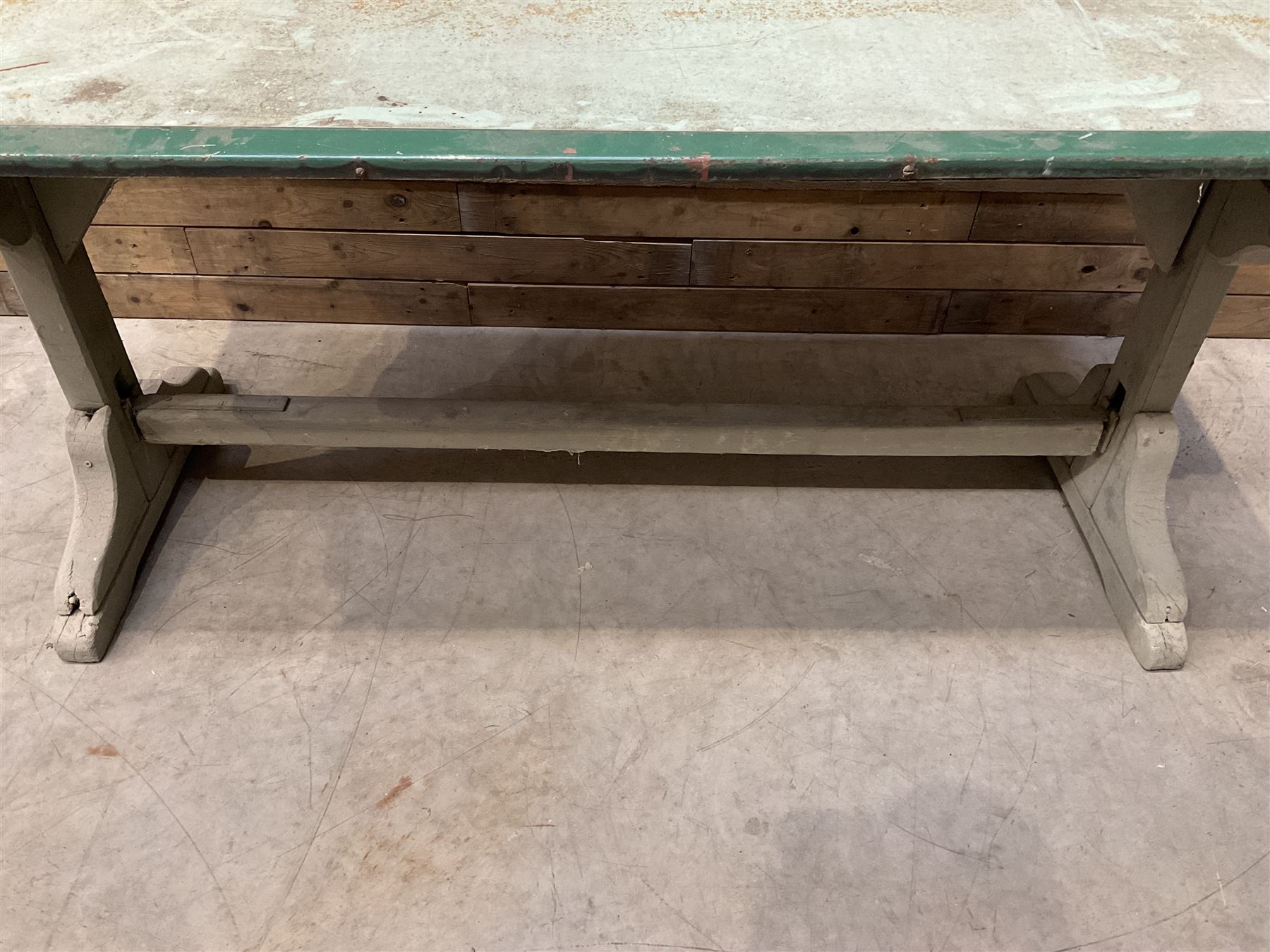 Early 20th century painted wood and enamel Military folding campaign table