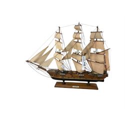 Two model ships, Fragata and Curry Sark, largest H53cm