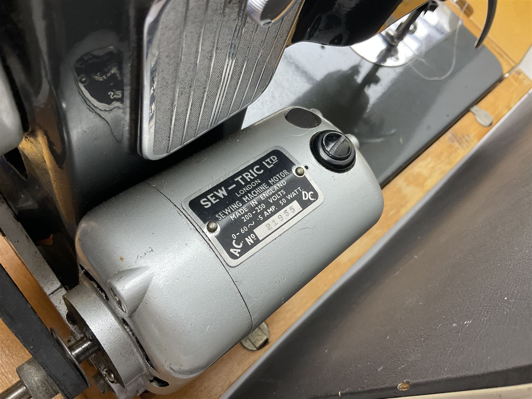 Vintage Brother electric sewing machine in case together with a Frister and Rossmann model 45 sewing machine in case