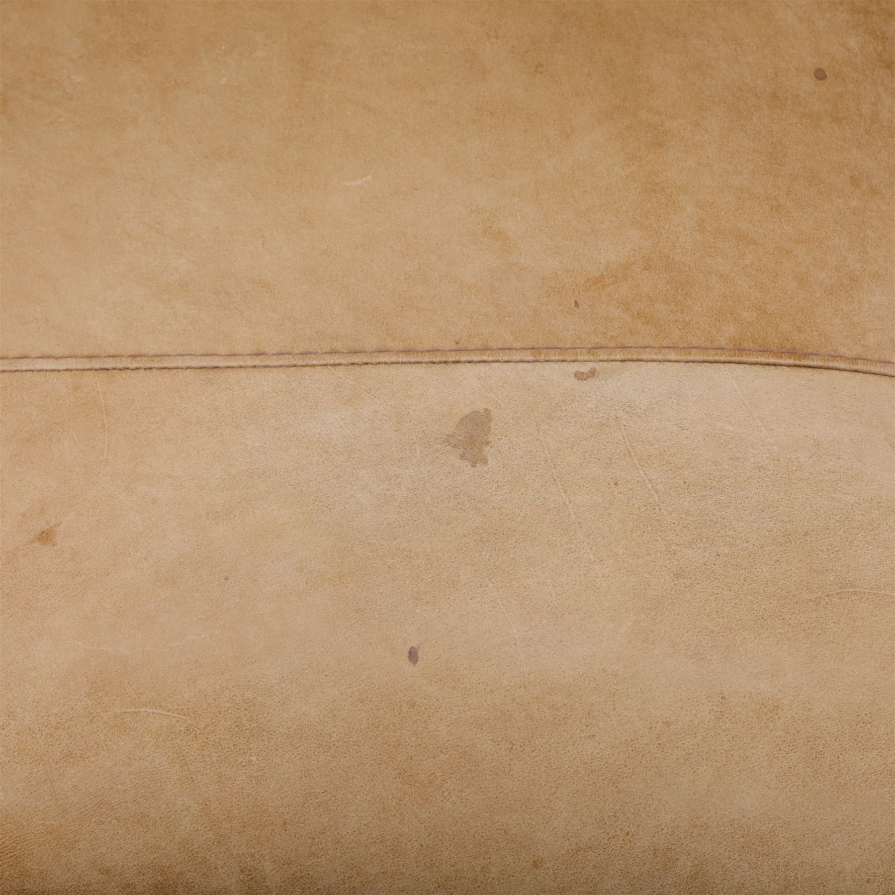 Barker & Stonehouse - 'Houston' brown leather corner sofa with left facing chaise sofa, fixed cushions on dark stained wooden legs