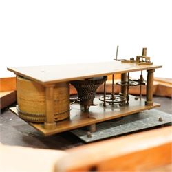 English-Large early 20th century 8-day fusee wall clock, 17 inch painted dial inscribed 