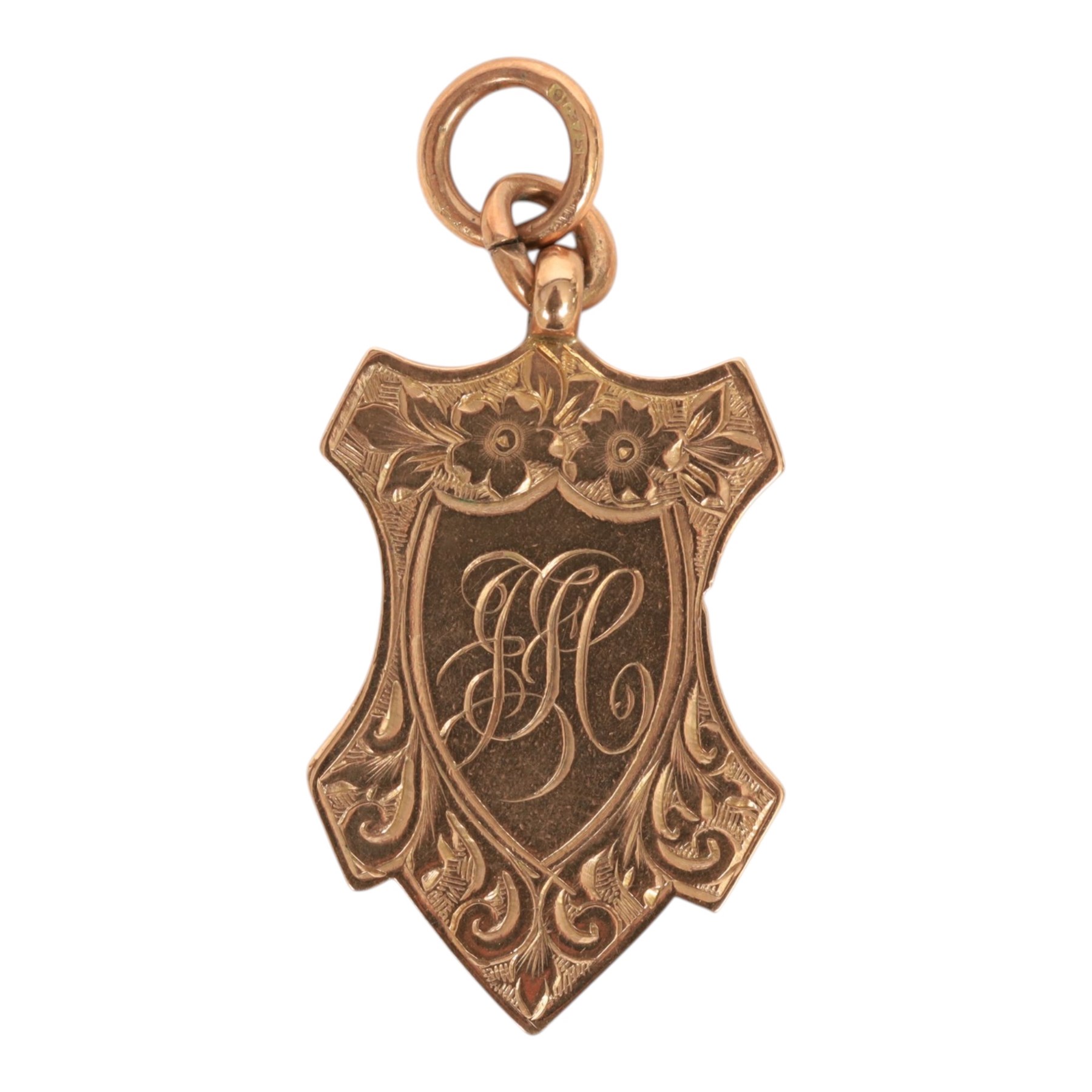 Early 20th century 9ct rose gold fob medallion, Birmingham 1917