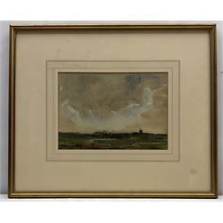 Kershaw Schofield (British 1872-1941): Estuary Scene with Windmill, watercolour signed 19cm x 26cm