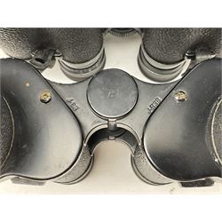 Nine cased pairs of binoculars, to include Tohyoh 22x70, Greenkat 7x- 12x50, Chinon, Fisher-Dietz 7x50, etc