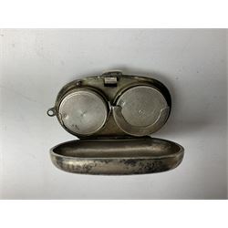 Early 20th century silver card case, of plain rectangular form, hallmarked Birmingham 1912, together with an Edwardian silver sovereign case, approximate weight 64.3 grams