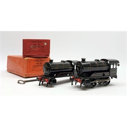 Hornby '0' gauge - clockwork No.50 0-4-0 tender locomotive No.60199; and another for spares or repair, both boxed (2)