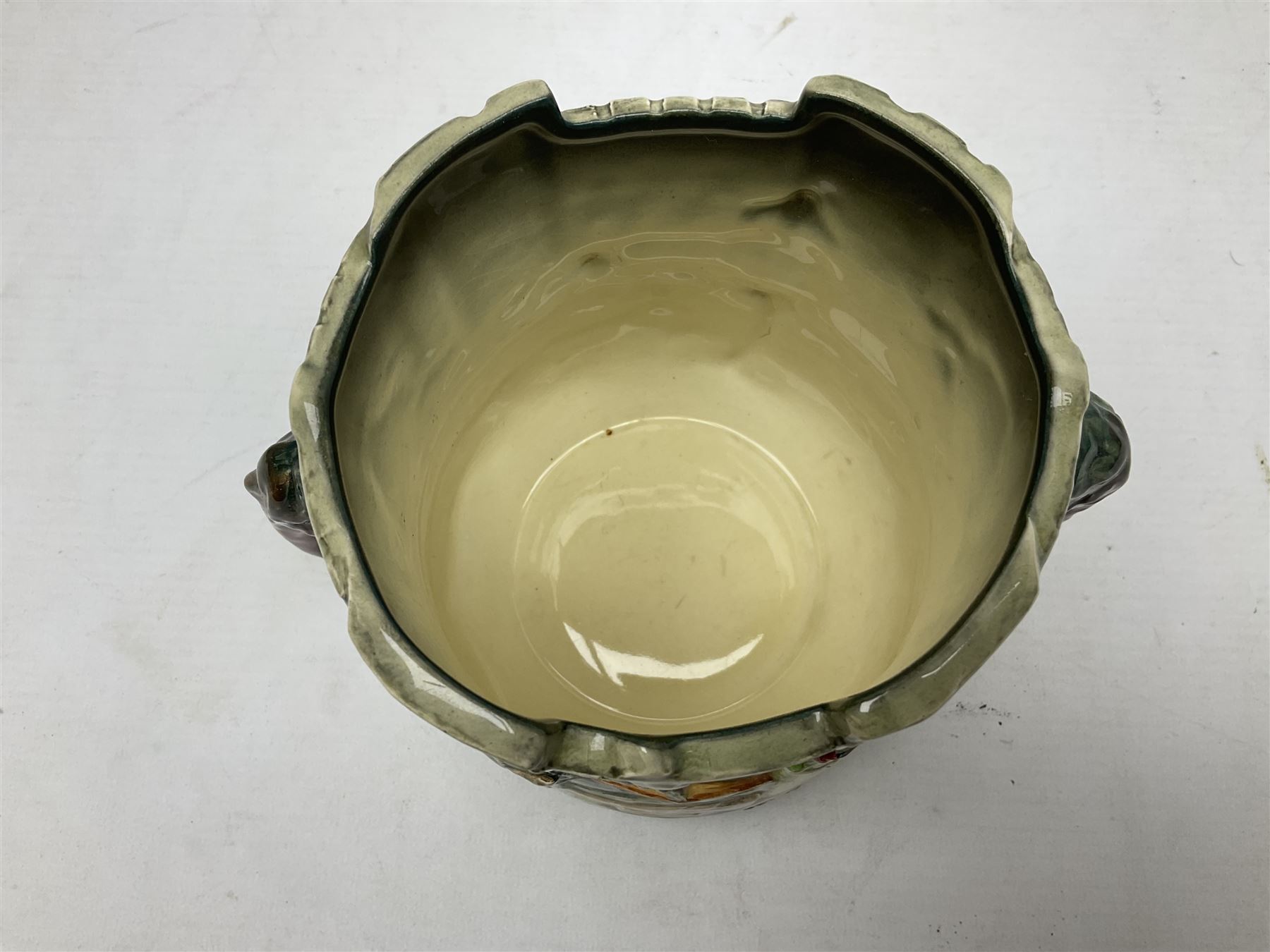 Royal Doulton Wandering Minstrel loving cup modelled by Charles Noke, decorated with figures with a castle in the background, mark to base 'A Wandering Minstrel A Merry Man Moping Mum' limited edition 7/600, H14cm