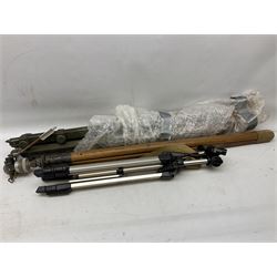 Cameras and camera equipment, including Kodak Retinette 1A, Polaroid J33 land camera, Kodak Colour snap 35, Agfa Isola I, three tripods etc,  