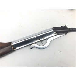  Vintage Gem air rifle, .177cal with part octagonal break barrel, L88cm in slip and a leather collar box containing a qty. of .22cal pellets etc   