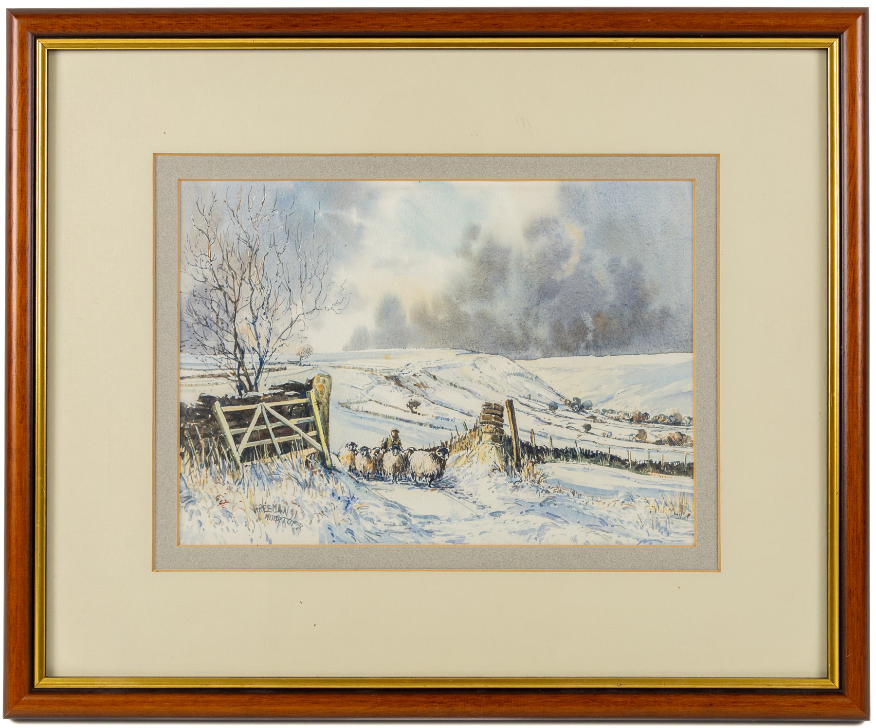 John Freeman (British 1942-): 'Runswick' and 'Moortops', two watercolours signed titled and dated '92 and '91, max 23.5cm x 32.5cm (2)