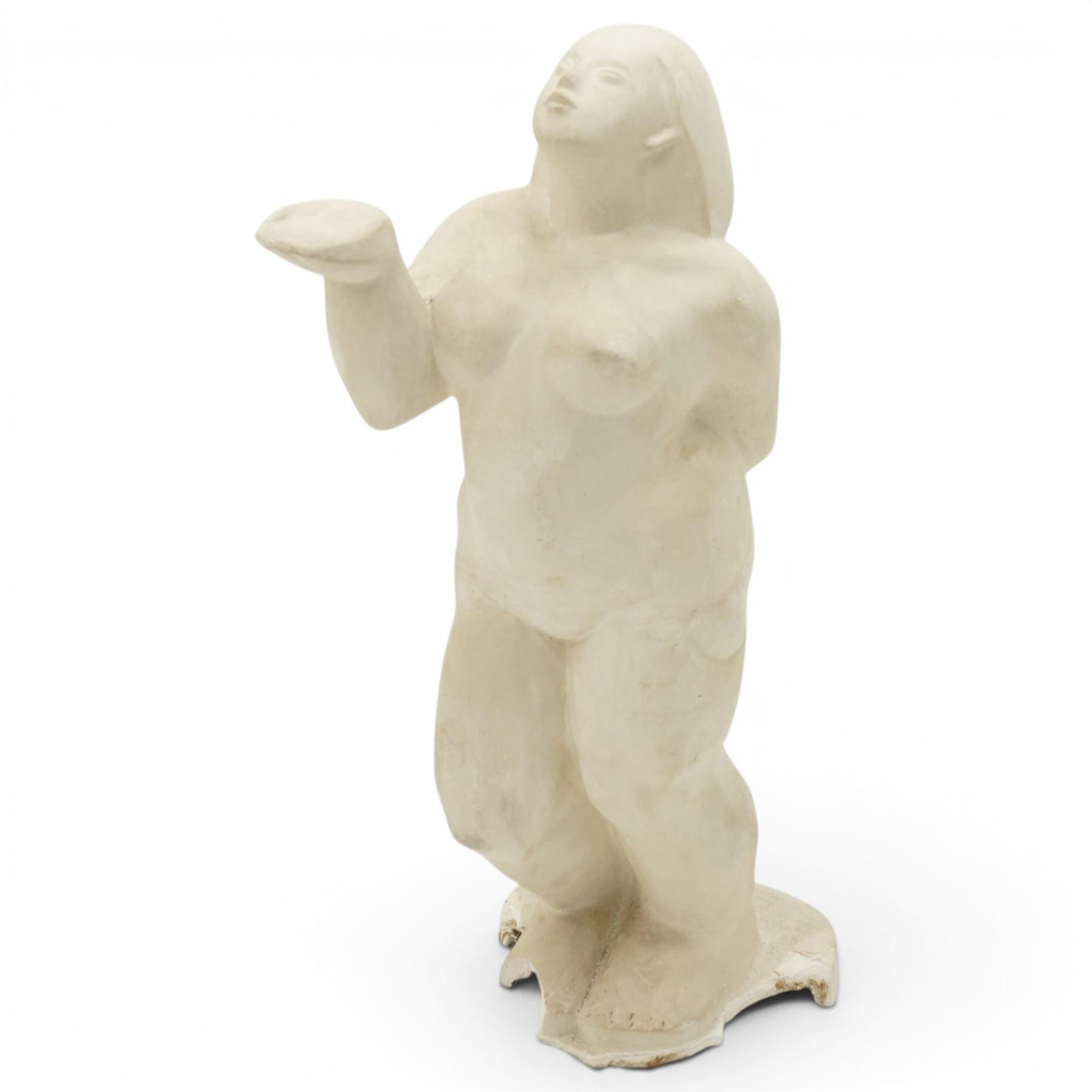 Robert Clatworthy RA (British 1928-2015): Nude Female Standing, cast fibreglass resin sculpture in white finish, W30cm H83cm
Provenance: Gifted directly by the artist to the vendor's partner