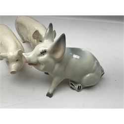 Three Beswick pigs, CH Wall CH Boy 53, 8cm high, CH Wall Queen and seated pig no 839