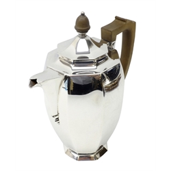  Art Deco silver coffee pot by Roberts & Belk Sheffield 1939,  H20.5cm, approx 18oz  