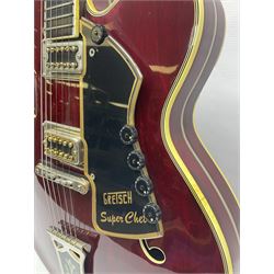 American Gretsch Super Chet semi-acoustic guitar, 1960s/70s, with 'pots' on scratch plate, serial no.5 2071, L111cm overall;  in original hard carrying case  