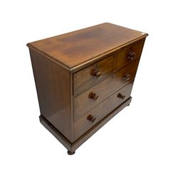 19th century mahogany chest, fitted with two short and two long drawers