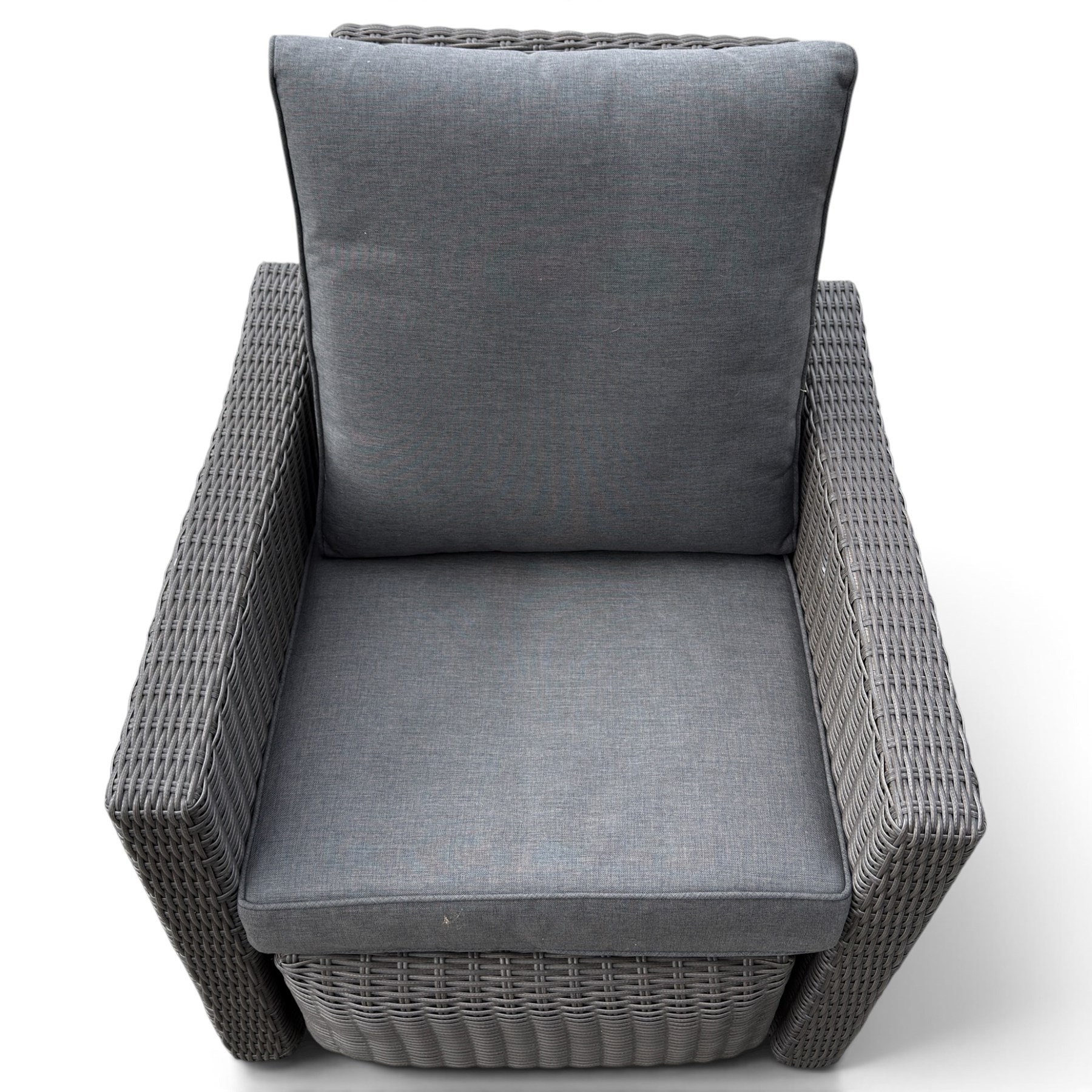 Kettler - Palma rattan garden reclining lounger chair, of high-back and square form with reclining and extending foot-rest function, with loose seat cushions and protective cover