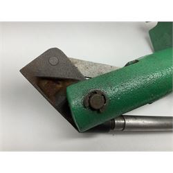 RCBS single station loading press with shell holder and powder funnel; and boxed Lee Powder Measure Kit