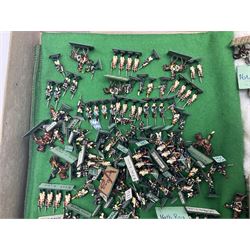 Painted metal wargame figures - over four hundred and sixty including Napoleonic, Dragoons, Line, horse-drawn and other Artillery, mounted etc; individuals and ranks of two, three and four; various scales including 20mm, 25mm etc