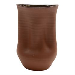 Nicholas Arroyave Portela (c1972-): earthenware vase with ribbed and crumpled surface cove...