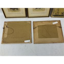 Edmund Dulac's Picture book for the French Red Cross, together with four framed and glazed hand coloured equestrian prints, in one box