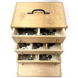 Three drawer collectors cabinet with fal