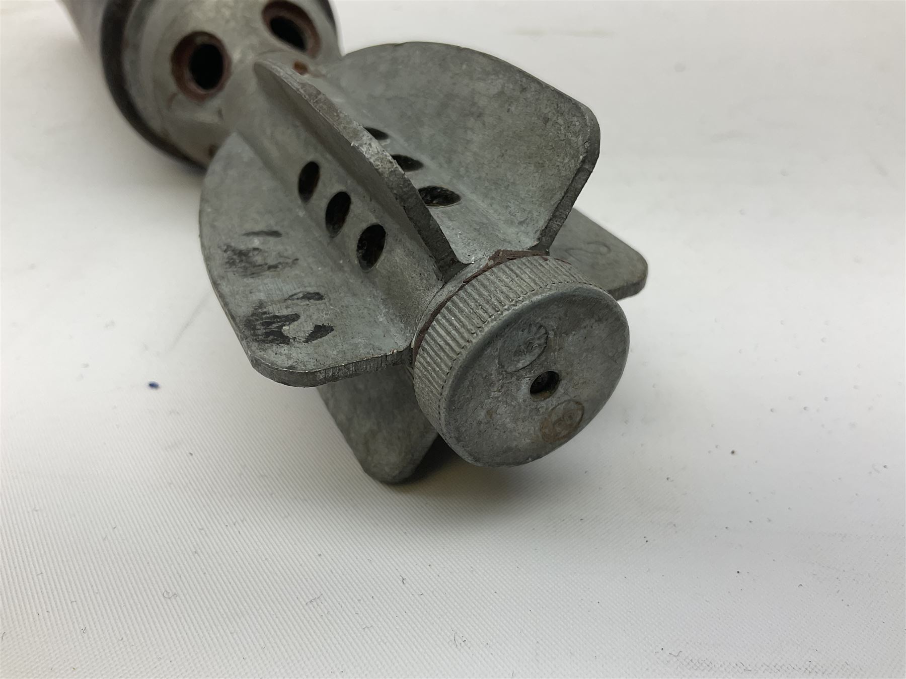 Two inert WW2 parachute flare casings, one with parachute and dated 5/43 L24cm (3)