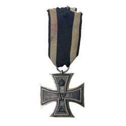 WW1 German Iron Cross 2nd Class with ribbon; ring indistinctly stamped