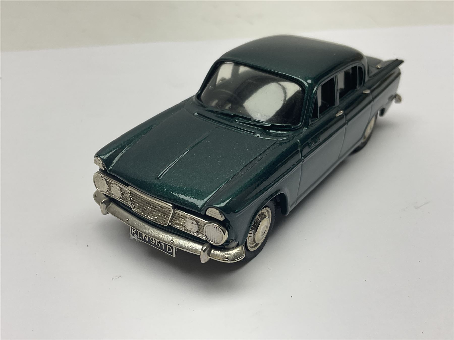 Three Lansdowne Models 1:43 scale models - 1965 Humber Sceptre MkII Four Door Saloon; 1970 Hillman Avenger 4-Door De Luxe (Firebrand Red); and 1945 Sunbeam Talbot Ten (Gunmetal Grey); all boxed (3)