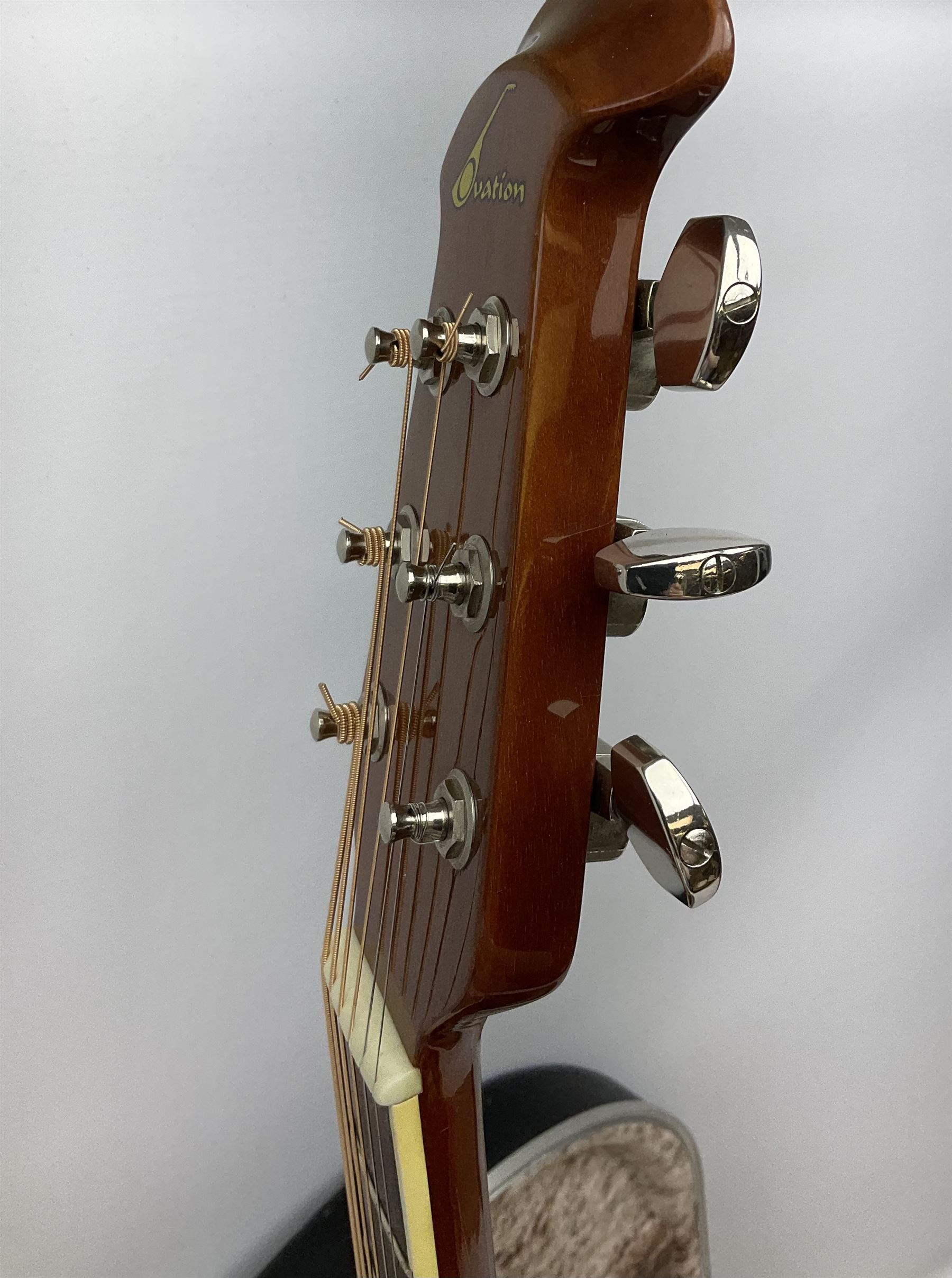 Ovation Ultra Series Model No.1512 electro acoustic guitar, 1980s/90s with textured black bowl back, natural spruce top and mahogany neck, serial no.232916 L104cm; in Hiscox Liteflite case with GuitarKes Workshop set-up and service certificate date October 2021

