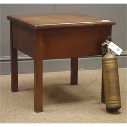  Early 20th century Bencraft commode stool and an 'L&G' brass cased fire extinguisher with wall bracket, W43cm, H44cm, D43cm  