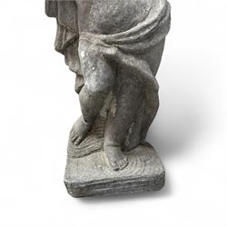 Set of cast stone cherub season statues