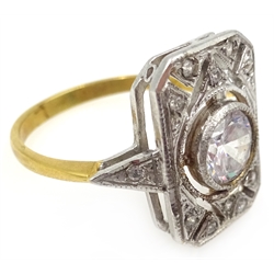  Silver and silver-gilt cubic zirconia dress ring, stamped sil  