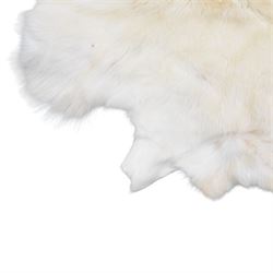 Skin/ Hide; White Reindeer hide rug, L32cm