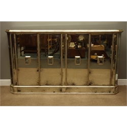  John-Richard Fine Furniture 'Juno' Foxed Mirror Credenza side cabinet fitted with four doors, W191cm, 106cm, D41cm  