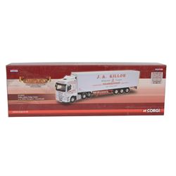 Two Corgi Hauliers of Renown 1:50 scale diecast model lorries, comprising CC12514 Atkinson Borderer Trailer & Canvas Load William Nuttall and CC13915 Foden Alpha Fridge Trailer JA Killoh Transport, both boxed