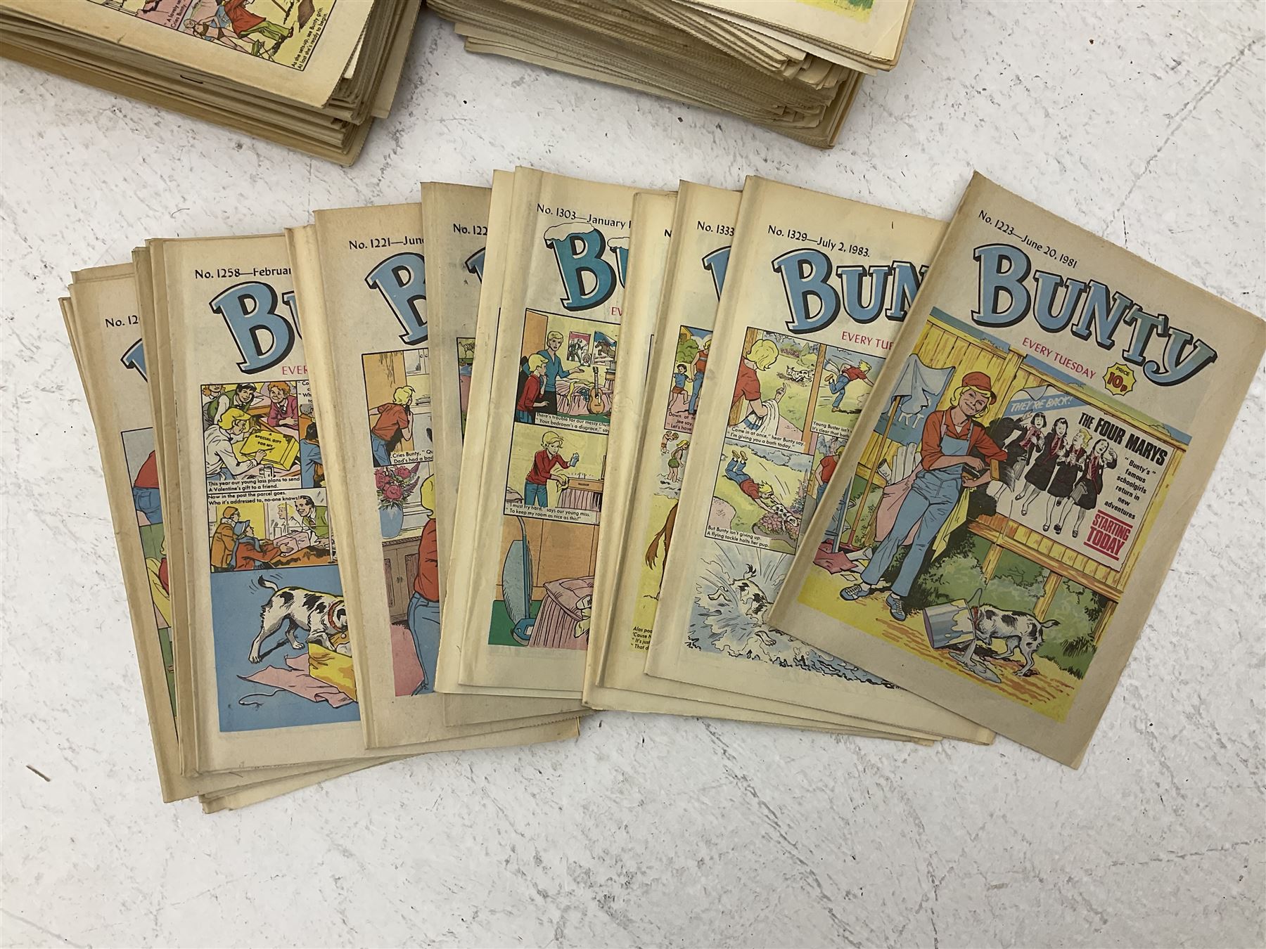 Over two-hundred and ten Bunty comics 1981 -1985