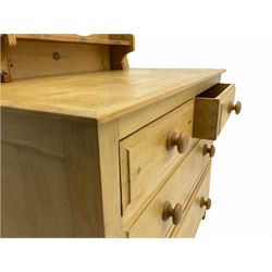 Edwardian pine dressing chest, swing mirror back
