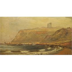 English School (19th century): Scarborough North Bay, oil on panel unsigned  12cm x 21cm