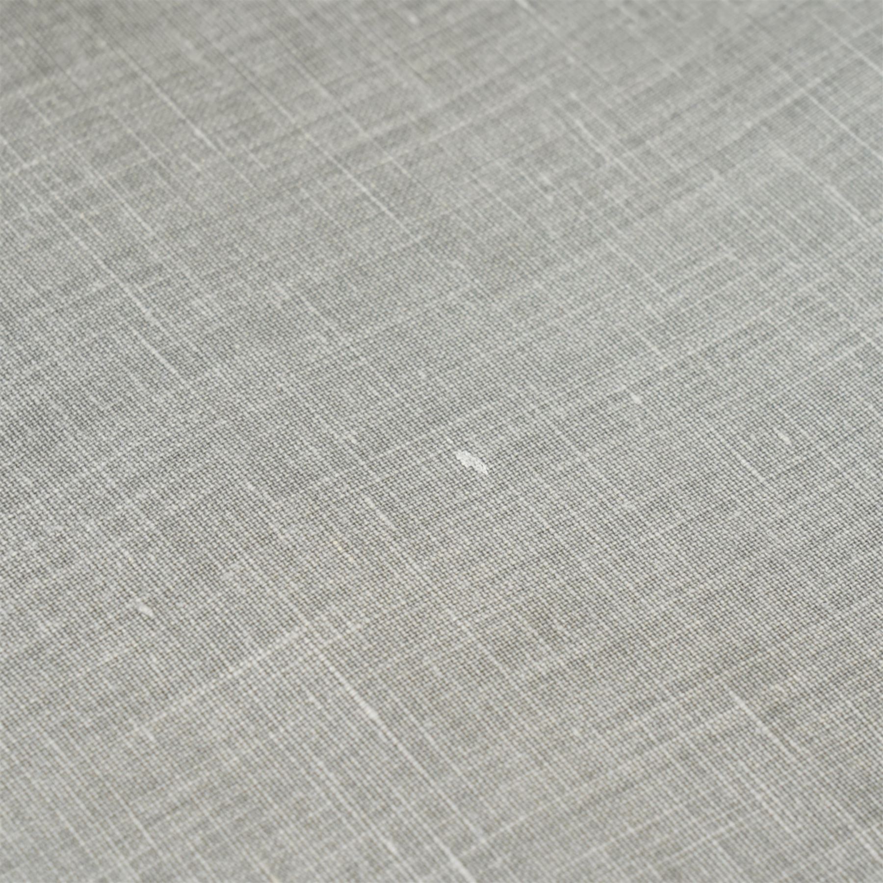 Neptune traditional style two-seat sofa, sloped back rest, gently flared arms, studded upholstered in a light grey fabric on square tapered legs 