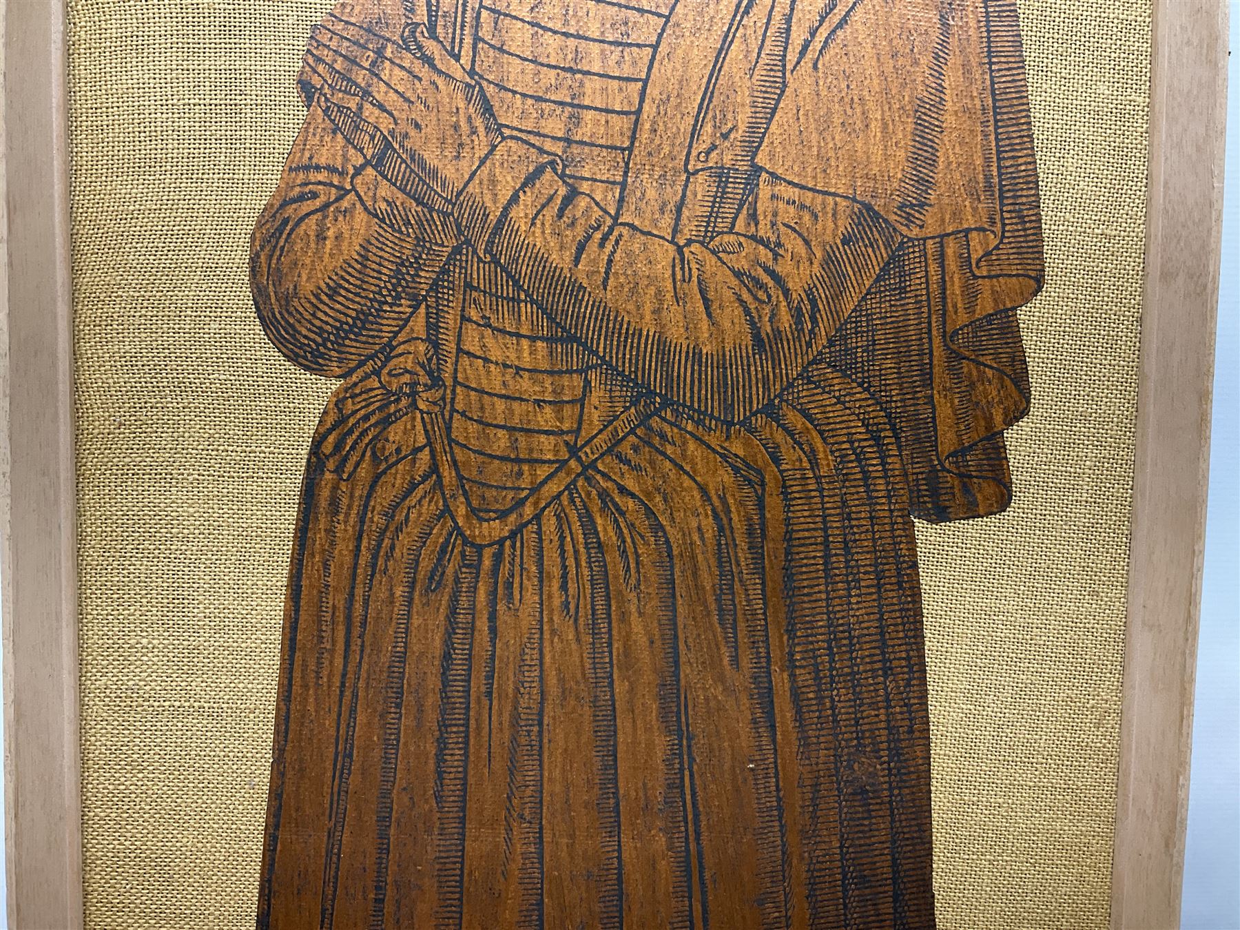 Jean Jones (Irish 20th century): 'Apples and Flowers', watercolour signed and dated 2001 together with brass rubbing of Jane Coningsbie (d.1608) from the Church of Saint Margaret at Felbrigg Norfolk max 104cm x 39cm (2)