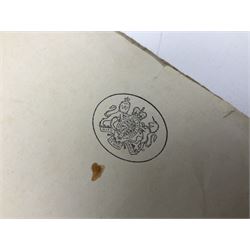 George VI Knight of the Garter cloth beret insignia with pin back and photograph of the Knight's Robes; Edmund Fellowes book on The Knights of the Garter 1348-1939; together with EIIR civilian OBE certificate to Jeffery Stanford Agate with facsimile signatures of Elizabeth II and Prince Philip