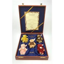 Steiff limited edition British Collector's Baby Bear Set 1994-1998, No.509/1847, comprising five small teddy bears in fitted wooden box with certificate.