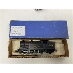 Hornby Dublo - 3-rail - Class N2 0-6-2 locomotive No.9596 in LNER green; and Class N2  0-6-2 tank locomotive No.6917 in LMS black with serif letters; together with a 2-rail Class N2 0-6-2 tank locomotive No.69550; each in unassociated box (3)